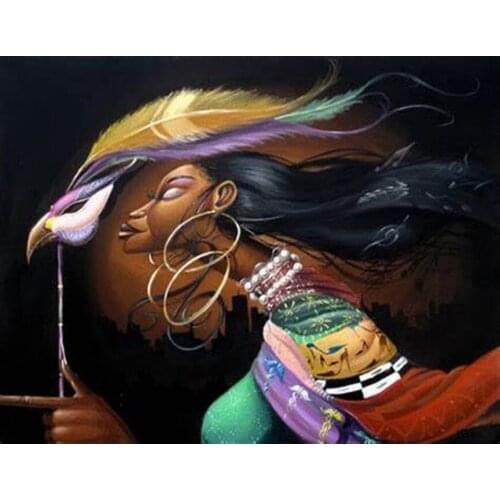 Needlework DIY Diamond painting African woman 5d art Cross Stitch Diamond Embroidery Rhinestones Mosaic picture home decoration