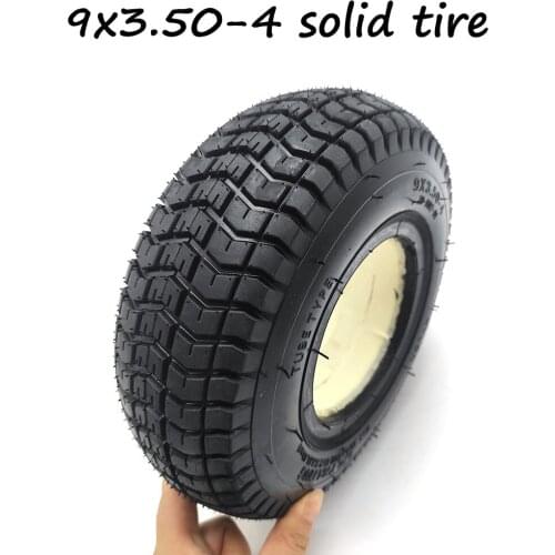 Explosion Proof 9x3.50-4 Solid Tire Polyurethane Foam Filled Tyre for Gas Scooter Skateboard Pocket Bike Electric Tricycle