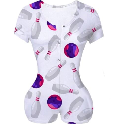 Custom Made Strike Sublimation Print Women Summer short sleeves Onesie