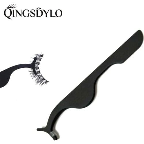 1pair Stainless Steel Eye Lash accessory Tweezer False Eyelash Makeup Tweezer Fake Eye Lash Applicator Clip Makeup Tool