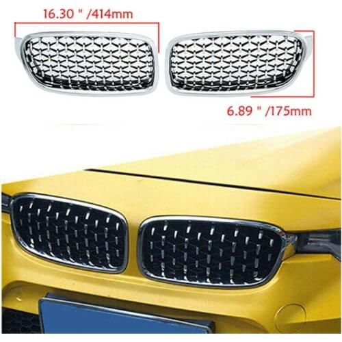 1Pair Car Mesh Front Bumper Kidney Grille Grill Fit For-BMW F30/31 2012-2017 51137260497 51137260498
