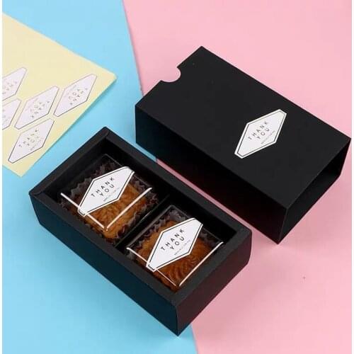 1100PCS/lot Cute Thank you Golden Polygon Kraft paper Sticker for Handmade Products Gift seal sticker label