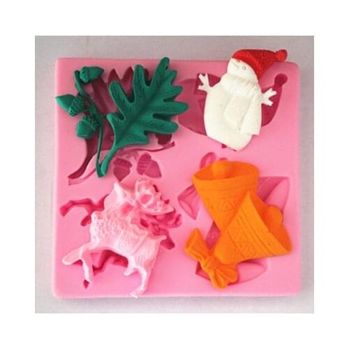 The bell snowman soap kitchen baking sugar chocolate moulds