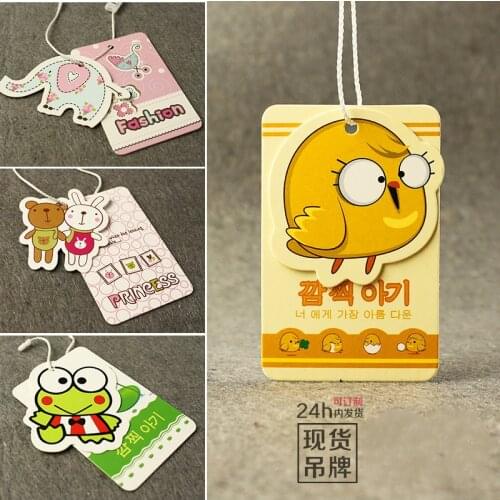 1000pcs/lot Baby Clothing Paper Tags 45x70mm Paper Card Label Tag Price Tag for Kids Garment Can Be Customized