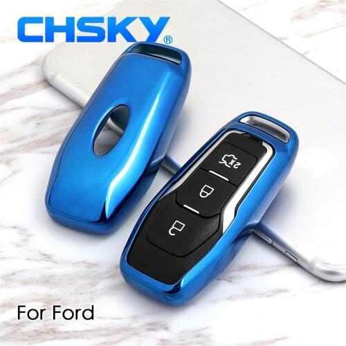 CHSKY Car Styling TPU Car Key Case Shell For Ford Edge Engine Mustang Mondeo Fiesta Car key Cover Case Car Styling Accessories