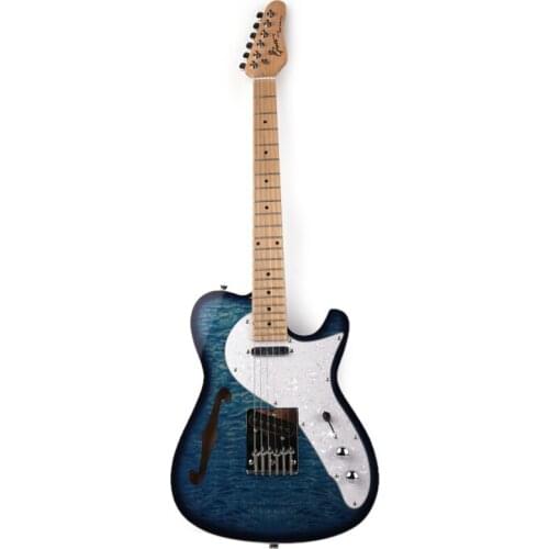 Good quality quilted maple electric guitar blue free shipping