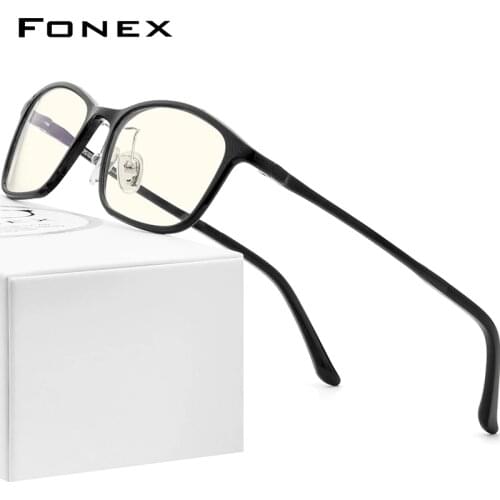 FONEX Ultem TR90 Anti Blue Light Glasses Men Goggles Protection Eyewear Blocking Antiblue Gaming Computer Eyeglasses Women AB03