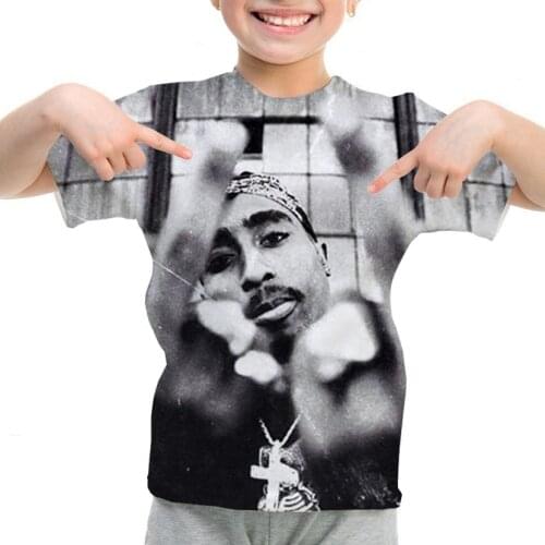 Tupac 2Pac 3d Printing T Shirt Children Kawaii Cartoon T-shirt Boys/girls Funny Anime Tops Tees Graphic Cool Tshirt Children
