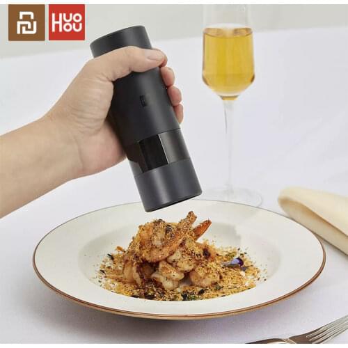 Xiaomi Huohou Electric Automatic Mill Pepper And Salt Grinder 5 Modes LED Light Peper Spice Grain Kitchen Spice Pulverizer