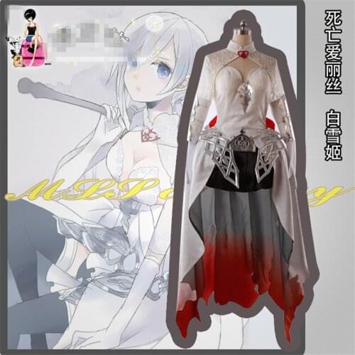 Anime Game SINoALICE Justice Snow Custom Made Cosplay Costume White Halloween Party Dress
