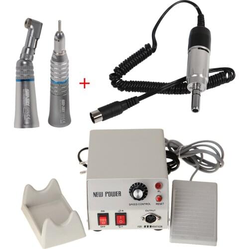 Micromotor Dental Dentist Polisher N2+Contra Angle & Straight Nosecone+35,000 rpm Electric Micro Motor