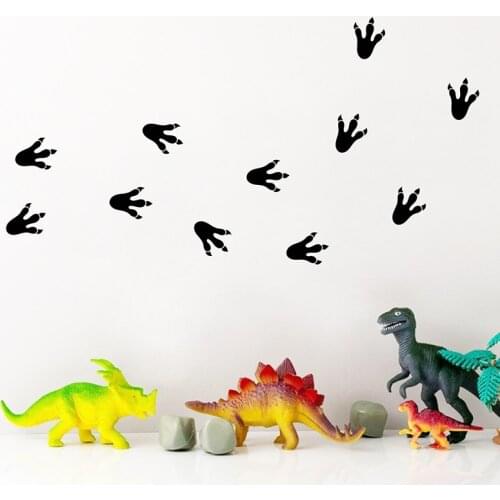 Dinosaur Paw Print Wall Decals Vinyl Stickers , Cartoon Dinosaur Claw Pattern Wall Stickers For Kids Room Cute Decor