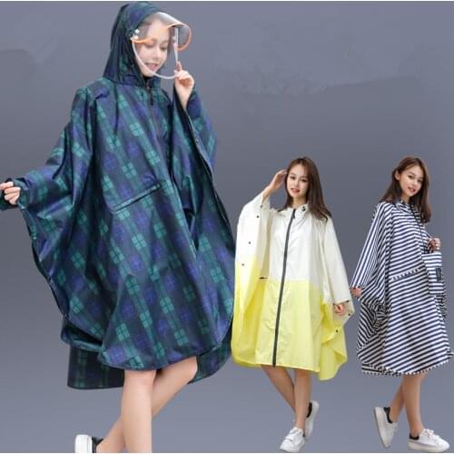 Raincoat Women Men Waterproof Backpack,Rainwear Outdoors Rain Coat Cap Poncho Trench Cloak Chubasqueros Big Clear Visor