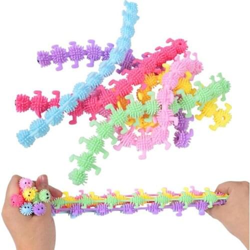6Pcs Worm Noodle Stretch String TPR Rope Anti Stress Toys String Autism Vent Toy Decompression Toys Childrens Toys