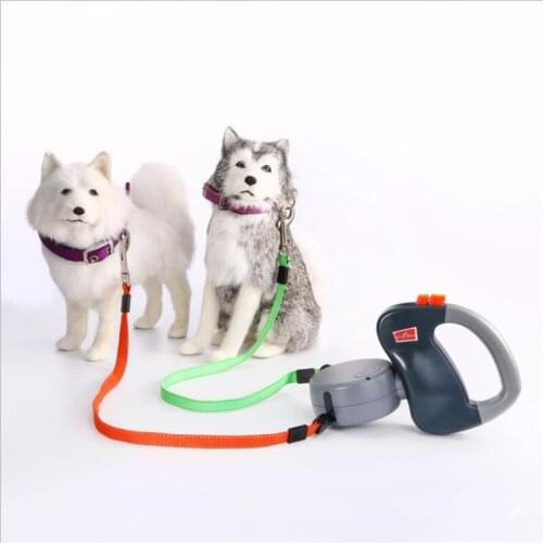 Adjustable Automatic Telescopic Double Head Traction Rope Pet traction Rope Telescopic Dog Training Small and Medium Pets Leash