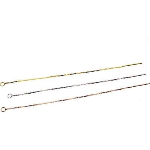 Real 925 Sterling Silver Long Chain Earrings Stud for Jewelry Findings, 7cm-11cm Chain Ear Line Earrings for Women Making