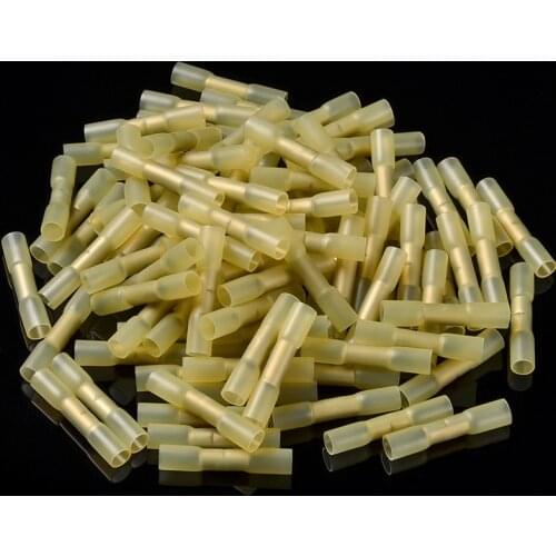 50PCS Heat Shrink Connectors Insulated Waterproof Terminals Seal Butt Electrical Wire Crimp Terminals 12-10 AWG