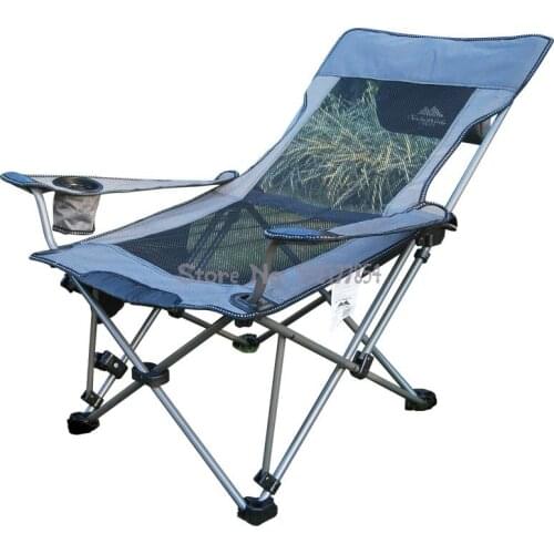 Outdoor folding chair lunch break siesta recliner backrest fishing chair ultra light portable camping beach chair thickened bold