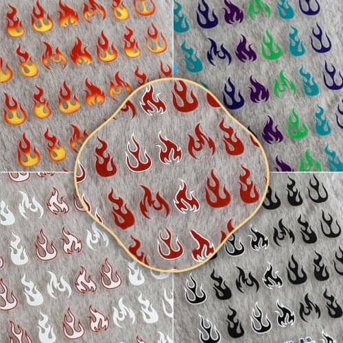 High Quality 3D Nail Art Stickers Adhesive Multicolor Flame Design Nail Art Stickers DIY Nail Decals Foils Wraps Nail Decoration