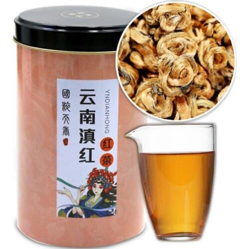 Yunnan Balck Chinese Tea Gift Fengqing Dian Hong Huang Jin Luo Golden Dianhong Loose Leaf 250g/can