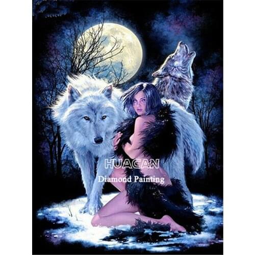 Wolf Animal DIY Embroidery 11CT Cross Stitch Kits Needlework Craft Set Cotton Thread Printed Canvas Home Decoration Wholesale