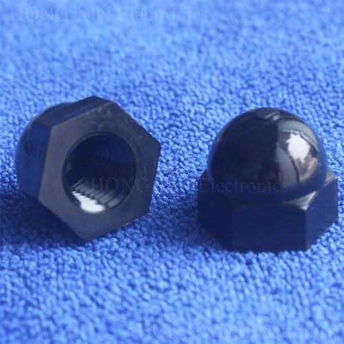 1Pcs RoHS M3 M4 M5 M6 M8 M10 M12 Black Nylon Nut Plastic Cap Nuts Decorative Acorn Nut brand new high-quality Plastic hexagon