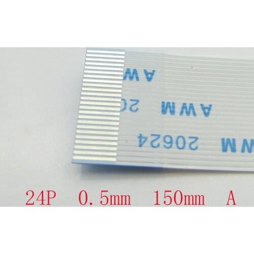 5-100pcs New FFC FPC 24pin flat flexible cable 0.5mm pitch forward Length 150mm 15cm Width 12.5mm Ribbon 24p Flex Cable Type A