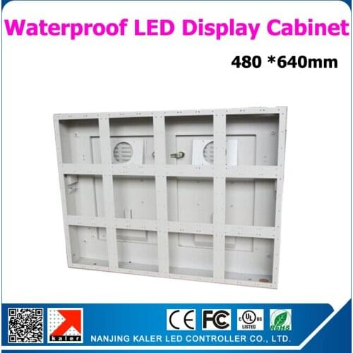 640*480mm waterproof standard display cabinet for semi-outdoor outdoor led display white color aluminum led display frame