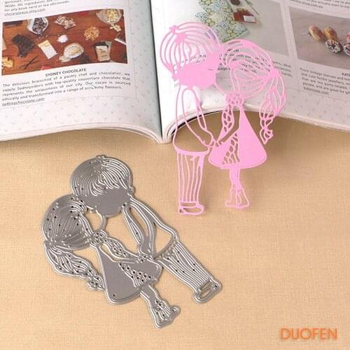 DUOFEN METAL CUTTING DIES 040260 lovely kids cutout lace hollow embossing stencil DIY Scrapbook Paper Album 2018 new
