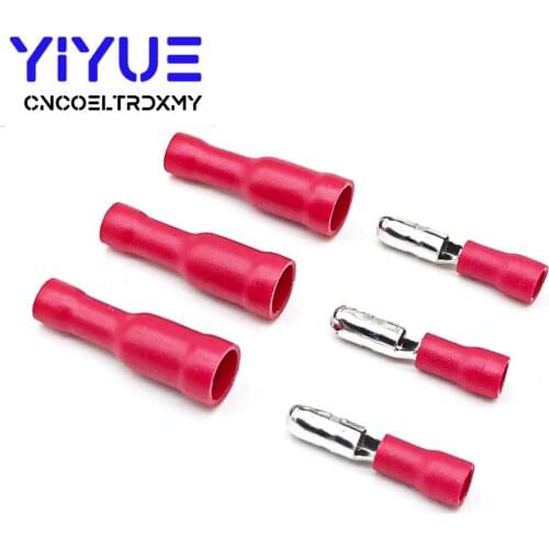 50/100pcs Female and Male Insulated Electric Connector Crimp Bullet terminal for 22~16 AWG Audio Wiring