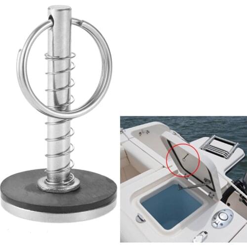 6.3mm Stainless Steel Hatch Cover Pull Handle Quick Pin Button Boat Yacht Storage Retainer Farm Trailers Wagons Auto Car Trailer