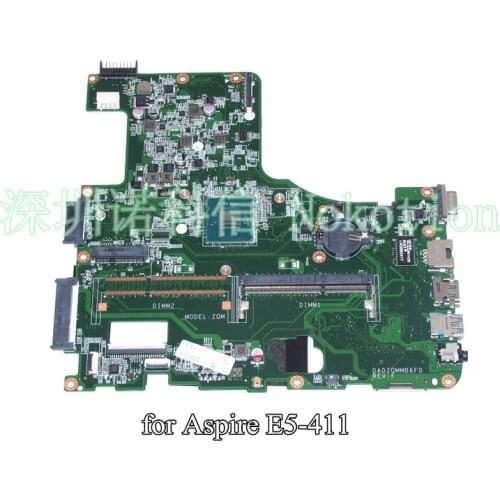 NOKOTION DA0ZQMMB6F0 For acer Asipre E5-411 laptop motherboard SR1W3 N2930 CPU onboard DDR3