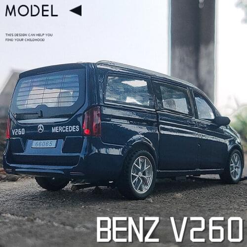 1:32 BENZ V260 Alloy MPV Car Model Diecasts Metal Toy Vehicles Car Simulation Collection Sound Light Boys Toy For Childrens Gift