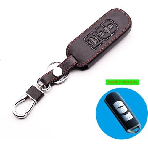 Fashion men genuine leather car key cover for Mazda 3 MX5 Mazda CX 5 CX - 5 cx-7 cx-9 , 3 Button smart key starline a93