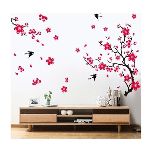 Chinese Style Wall Sticker Swallow Plum Blossom Study Room Bedroom Decor Living Room Sofa TV Background Decoration Home Decor