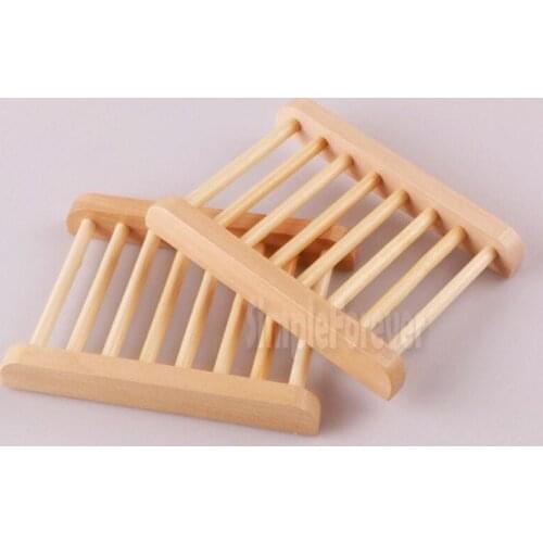 Natural Bamboo Wooden Soap Dish Wooden Soap Tray Holder Storage Soap Rack Plate Box for Bath Shower