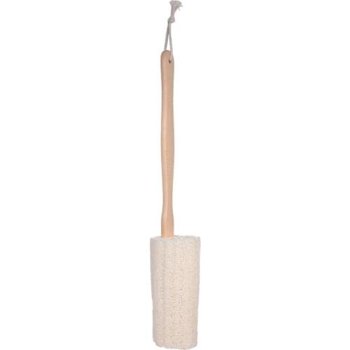 Natural Exfoliating Loofah Back Sponge Scrubber Brush with Long Wooden Handle Stick Holder Body Shower Bath Spa