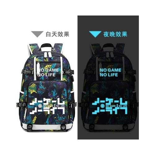 New no game no life Backpack Printing laptop bag Men Travel bags Oxford Women schoolbag for teenagers
