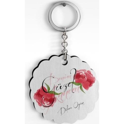 Personalized My Beautiful Mom Design Wood Keychain-1