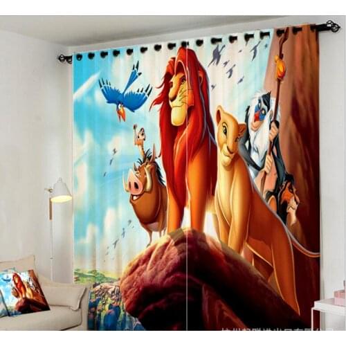 Custom Cartoon design 3D Window Curtain Luxury Bedroom living room decorate High precision Cortina Drapes Rideaux pillowcase