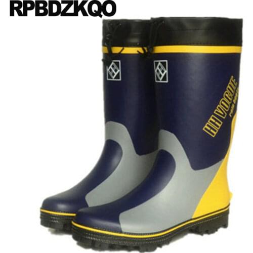 Thick Soled Rain 2018 Pvc High Sole Men Slip On Casual Shoes Knee Rubber Boots Platform Tall Waterproof Cheap Black Rainboots