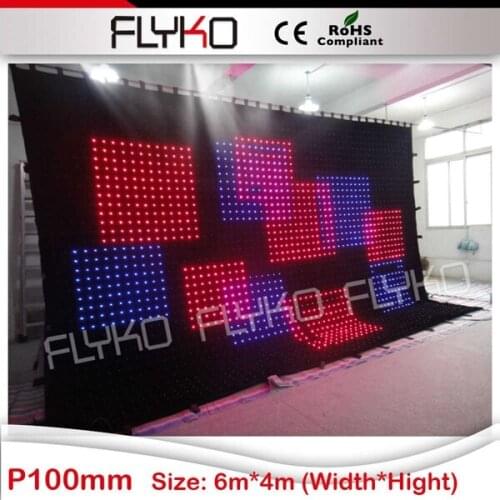 P10 6x4m merry christmas decoration RGB flexible led vision light video curtain