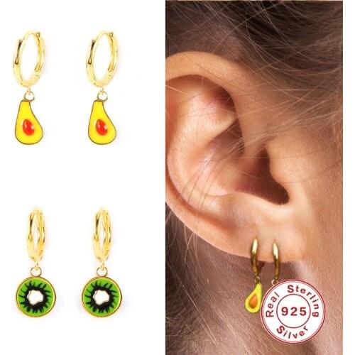 CANNER Design Enamel Pendants Hoop Earrings for Women Cute Fruit Charms Jewelry Making DIY Cherry Strawberry Earrings Accessorie