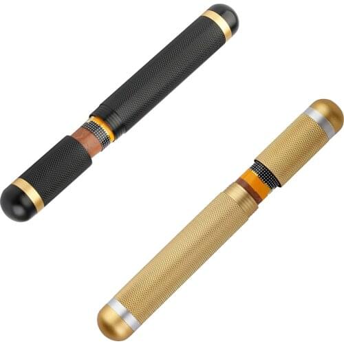 COSY MOMENT 1pcs Metal Cigar Tube Portable Aluminum Travel Cigar Holder Humidor Gold Black Cigar Box For Cuban Cigarette YJ541