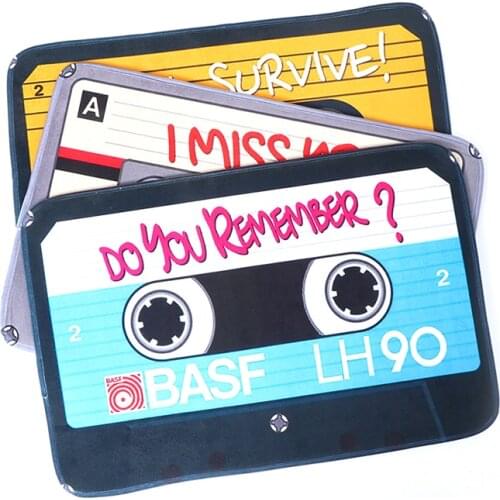 Entrance Anti-Slip Doormat Vintage TV Magnetic Tape Music Cassette R Decor Welcome Pad Water Absorption