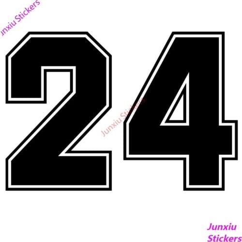 Jersey Number 24 Vinyl Car-Stickers Cover Scratches for Bumper Laptop Suv Decal Auto Exterior Waterproof Decoration KK18*12cm