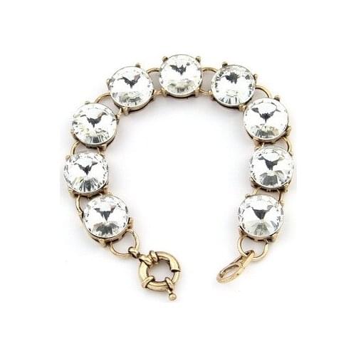 Crystal jewelry Clear Dot Bracelet Bangle Fashion Big Glass Stone Jewelry for Women