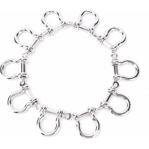 10PCS Anchor Shackle Screw Pin for Outdoor Camping Survival Rope Bracelets O-Shaped Stainless Steel Shackle Buckle