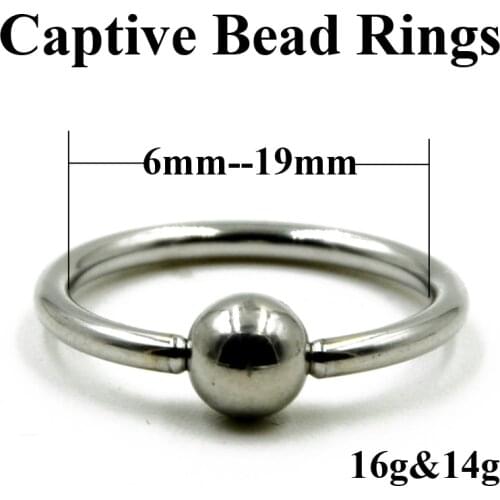 10 Pieces Extra Large Size Surgical Steel Captive Bead Ring Septum Nose Hoop Ring Ear Tragus Cartilalge Labia Piercing Ring 16g