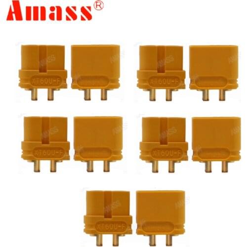 10 x AMASS XT60U XT60 Upgrade Plug Connector with 3.5mm Gold Plated Banana Plug (5 Pair )